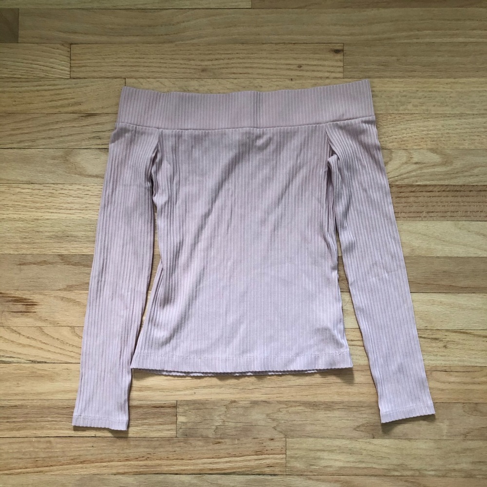 Aritzia Pink Off Shoulder Top